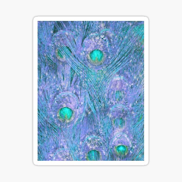Item preview, Teal and Lavender Purple Peacock Feather Pattern designed and sold by Glimmersmith.