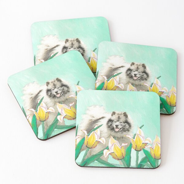 Item preview, Keeshond in Tulips designed and sold by alpendesigns.