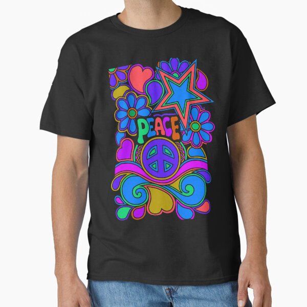 Item preview, Peace and Love Flowers and Stars Hippie Design designed and sold by Alondra.
