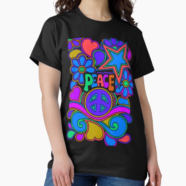 Item preview, Peace and Love Flowers and Stars Hippie Design designed and sold by Alondra.