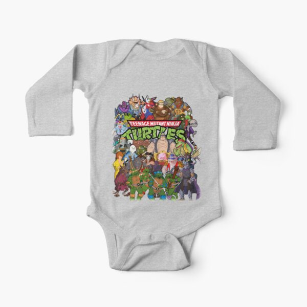 80s Ninja Turtles Galore! Long Sleeve Baby One-Piece