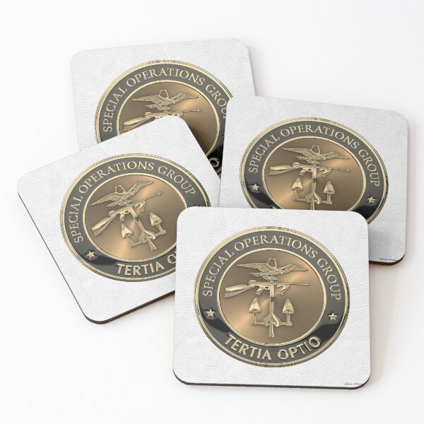 Item preview, Special Operations Group - SOG Emblem over White Leather designed and sold by Serge Averbukh Art Studio.