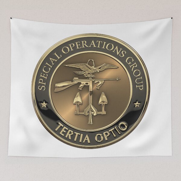 Item preview, Special Operations Group - SOG Emblem over White Leather designed and sold by Serge Averbukh Art Studio.