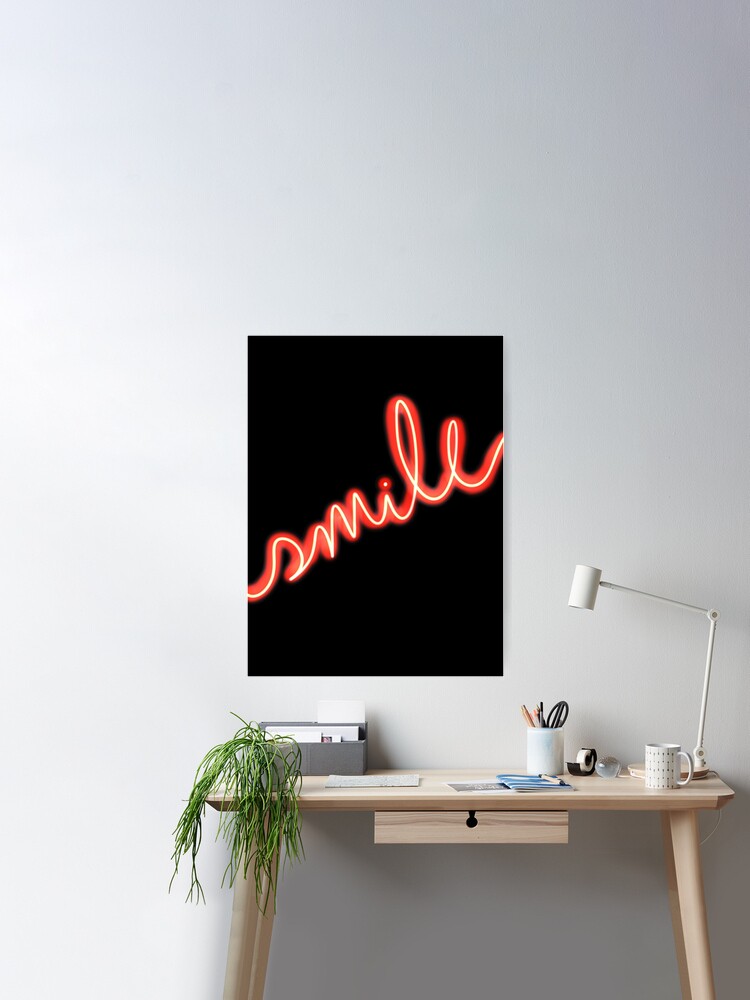 Thumbnail 1 of 3, Poster, Smile Red Neon Sign  designed and sold by PlanetEye Designs.