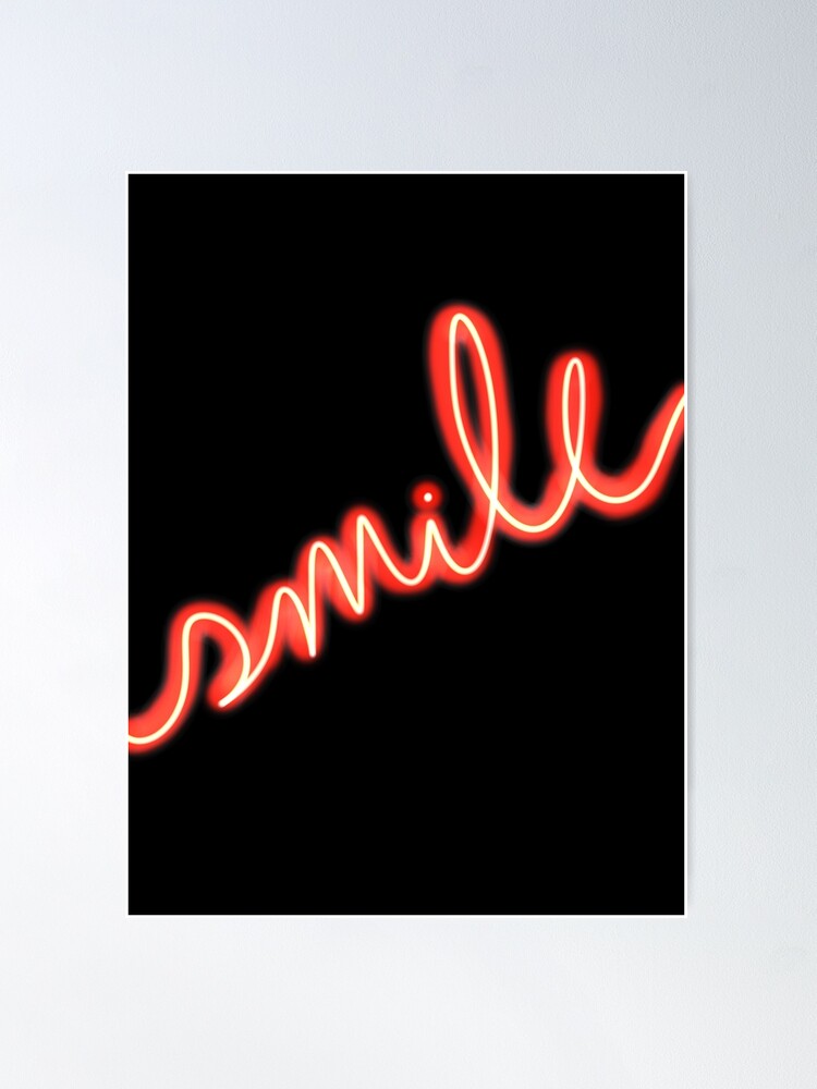 Thumbnail 2 of 3, Poster, Smile Red Neon Sign designed and sold by PlanetEye Designs.
