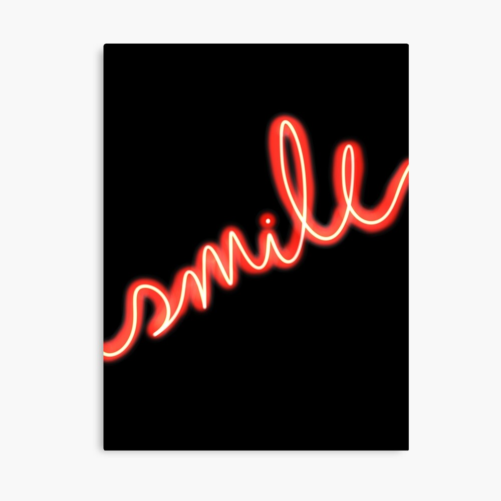 Smile Neon Sign: One Design, On Everything — Canvas Print