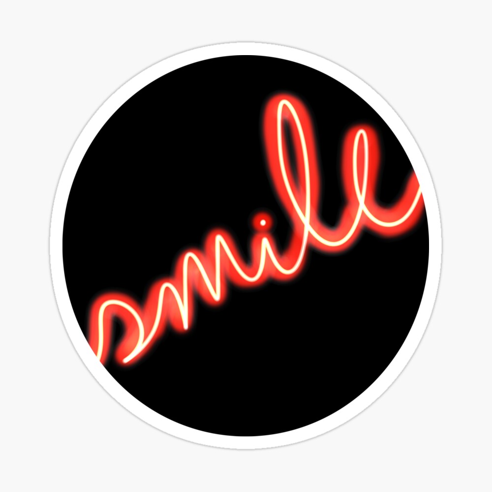 Smile Neon Sign: One Design, On Everything — Sticker