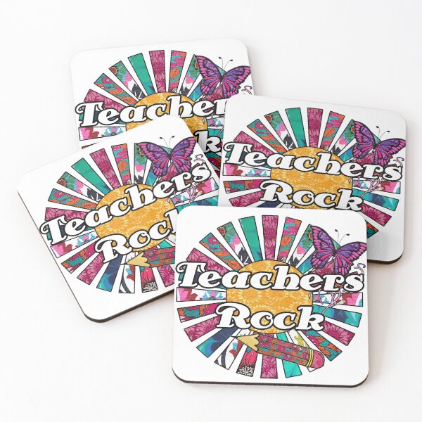 Item preview, Teachers Rock Pink Retro Collage designed and sold by artbyomega.