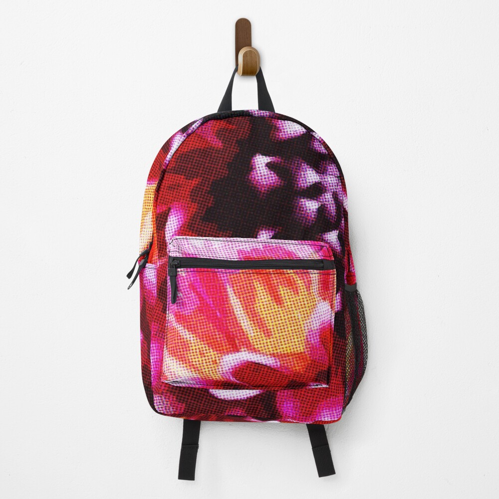 Comic Book Pop Art Pink Flower on a backpack