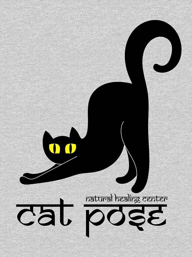 Cat Pose 2 - Cat Yoga (black text) by NaturalHealing