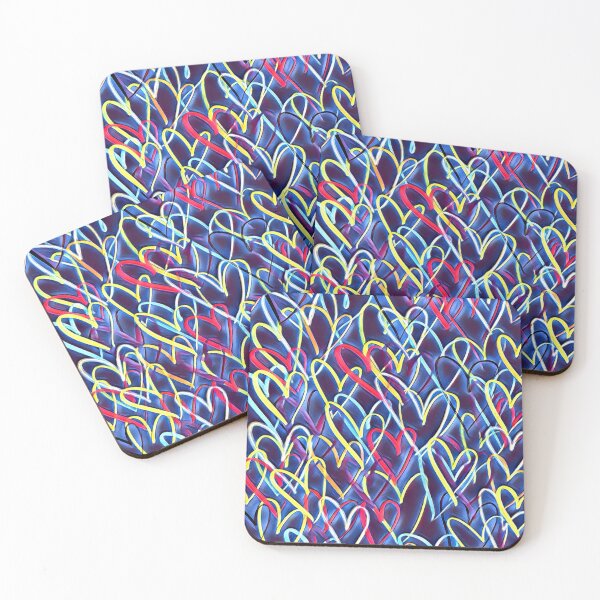 Item preview, Multicolor Heart Doodle Pattern designed and sold by PlanetEye Designs.