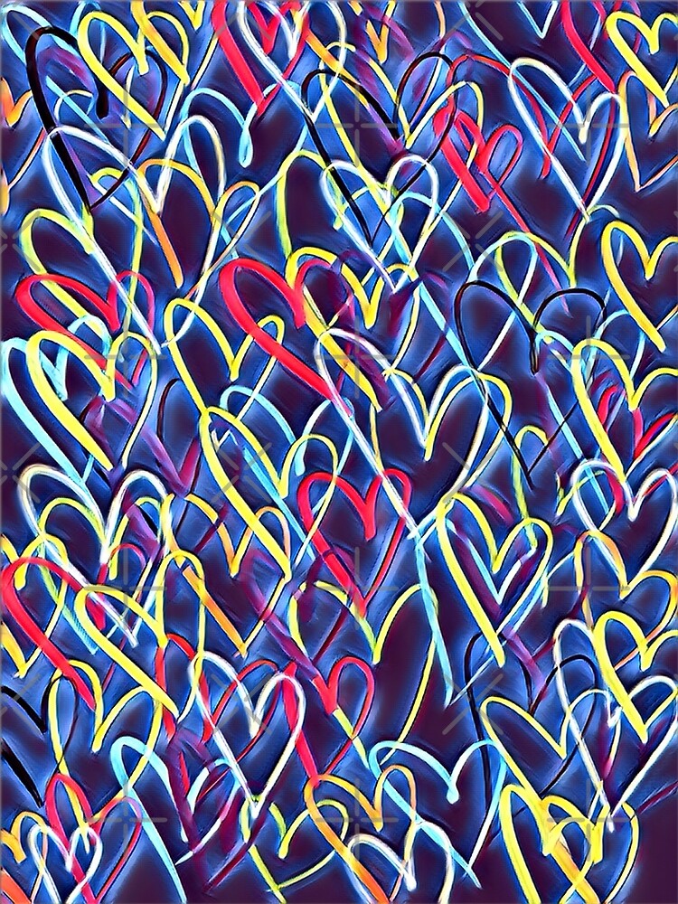 Multicolor Heart Doodle Pattern by planet-eye