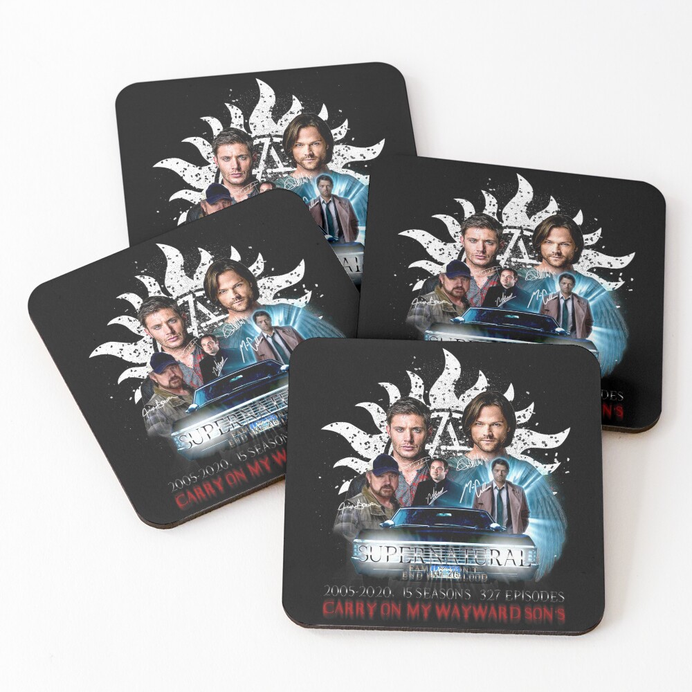 Limited Edition Supernatural Family dont end with Blood 4W Signed Coasters (Set of 4)