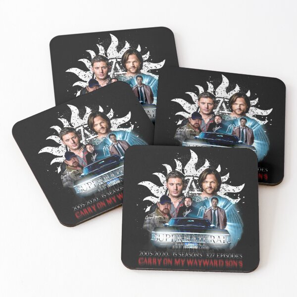 Limited Edition Supernatural Family dont end with Blood 4W Signed Coasters (Set of 4)