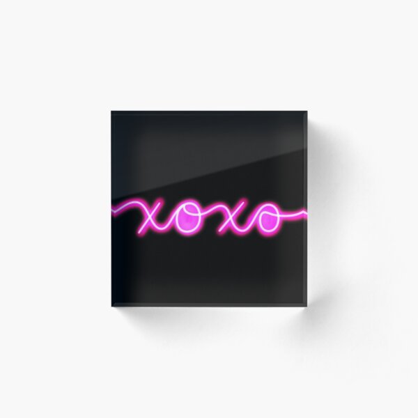 XOXO Neon Sign - Hot Pink Acrylic Block