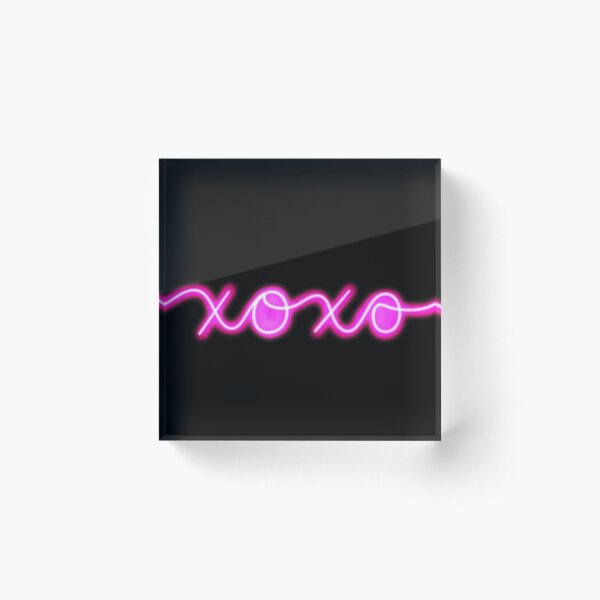 XOXO Neon Sign - Hot Pink Acrylic Block