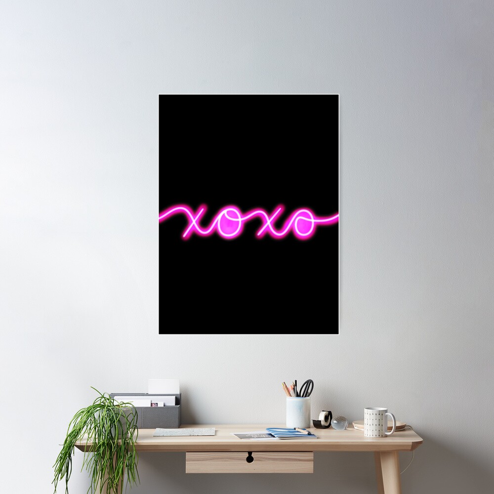 XOXO Neon Sign - Hot Pink Poster