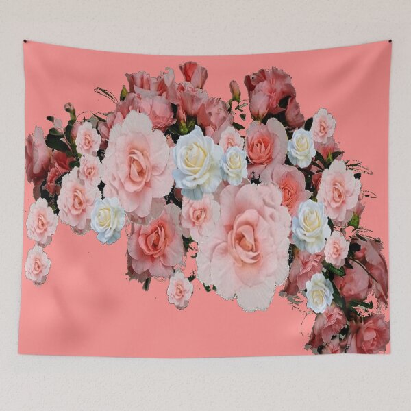 Item preview, PINK & WHITE ROSE'S ON CORAL COLORED ART designed and sold by sharlesart.