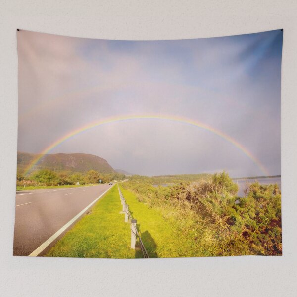 Item preview, Double Rainbow over Golspie Beach and Ben Bhraggie designed and sold by Yannik Hay.