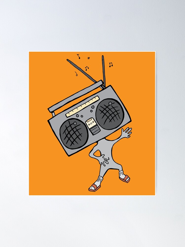 Alternate view of Super cool dancing boombox man in socks and sandals Poster