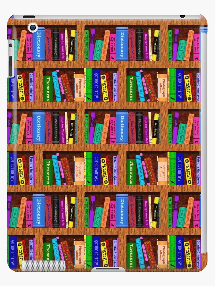 Library Bookshelf Background Pattern For Readers Ipad Case Skin