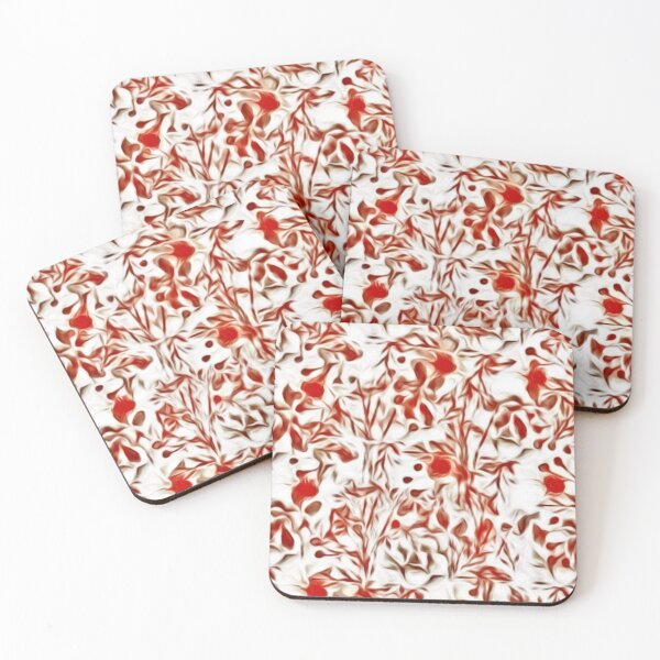 Item preview, Red and Pink Painted Floral designed and sold by Poetic Patterns Studio.