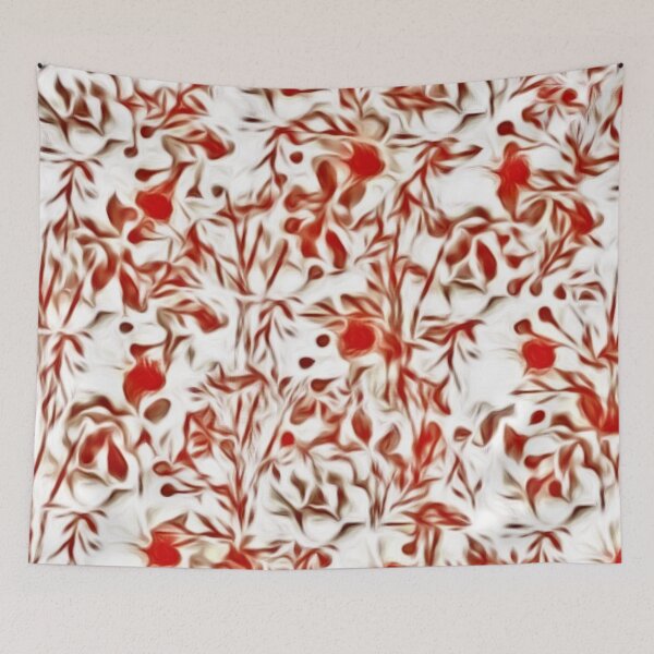 Item preview, Red and Pink Painted Floral designed and sold by Poetic Patterns Studio.