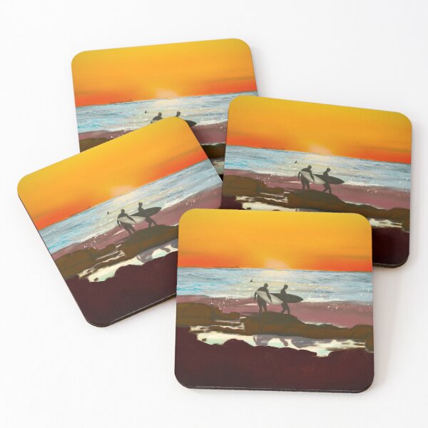 Item preview, Surfers walking out to take a early morning surf at sunrise off Merewether Beach NSW, Australia designed and sold by Bellamaree.