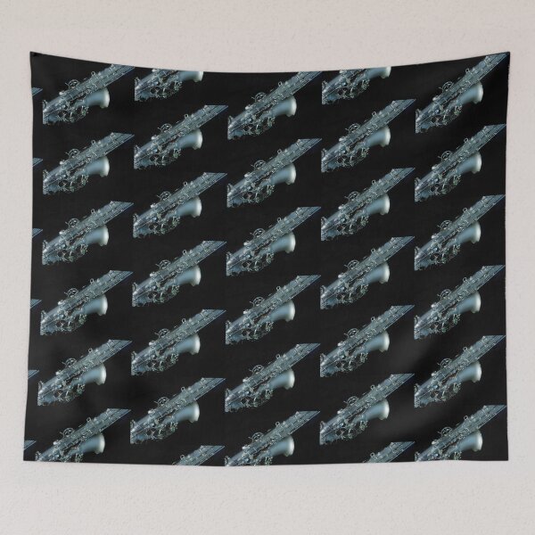 Item preview, Satin Silver Saxophone on Black Velvet designed and sold by Kathryn Jones.