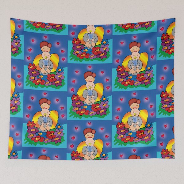 Item preview, Mother and Baby in a Colorful Garden  designed and sold by Carremo.