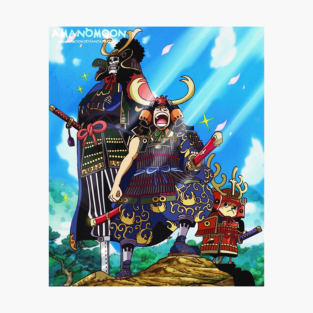 One Piece Chapter 959 Samurai Armor Luffy Poster By Amanomoon Redbubble