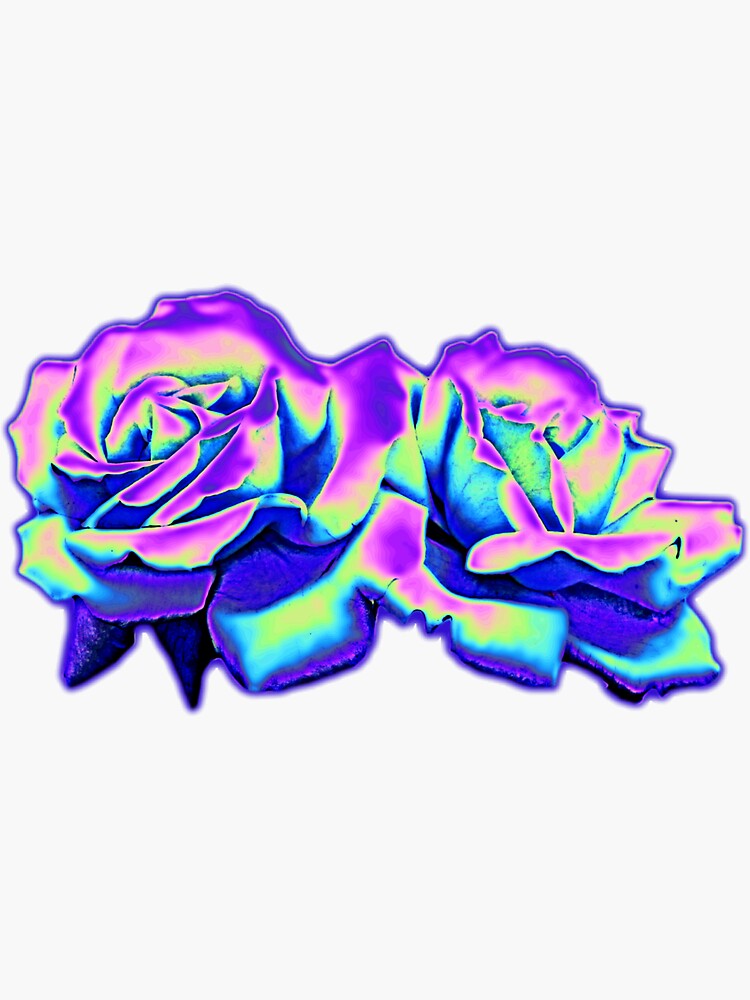 Thumbnail 3 of 3, Sticker, Dark Holographic Roses designed and sold by dinaaaaaah.