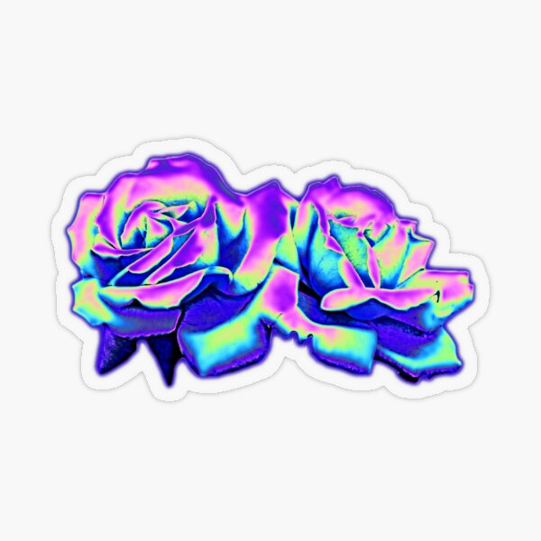 Dark Holographic Roses Transparent Sticker