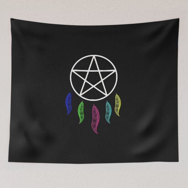 Item preview, Pentagram dream catcher colorful designed and sold by Myriala.