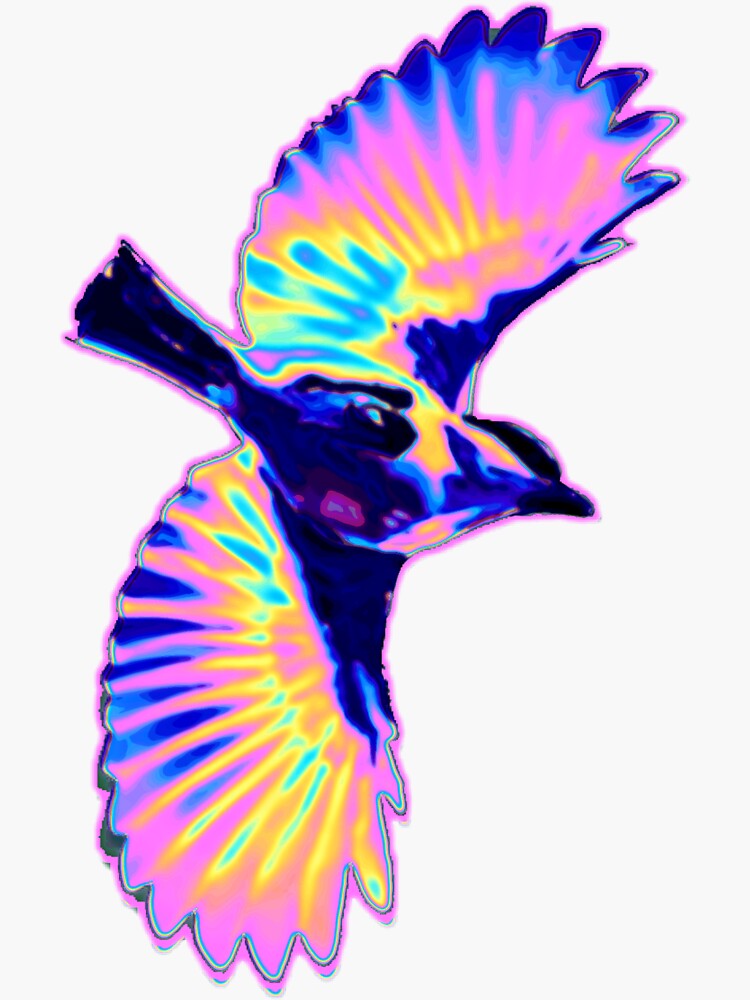 Thumbnail 3 of 3, Sticker, Holo Bird in Flight designed and sold by dinaaaaaah.
