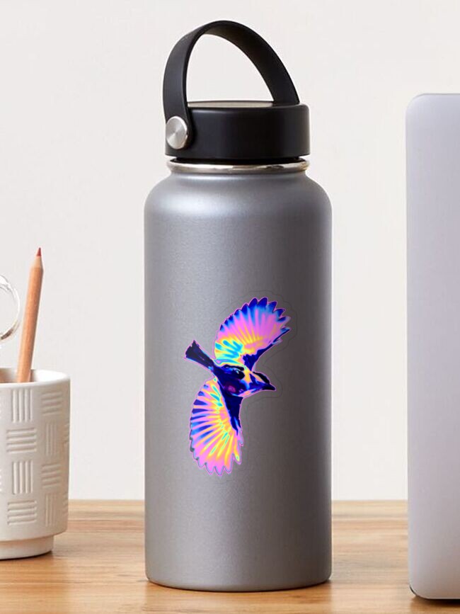 Thumbnail 1 of 3, Sticker, Holo Bird in Flight designed and sold by dinaaaaaah.