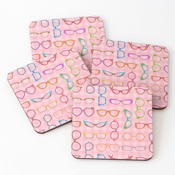 Item preview, Eyeglasses Retro Modern Hipster with Pink Gingham designed and sold by emkayhess.