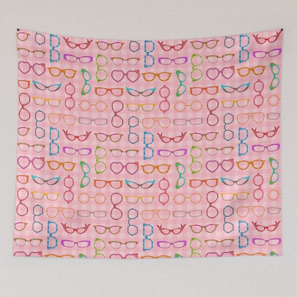 Item preview, Eyeglasses Retro Modern Hipster with Pink Gingham designed and sold by emkayhess.