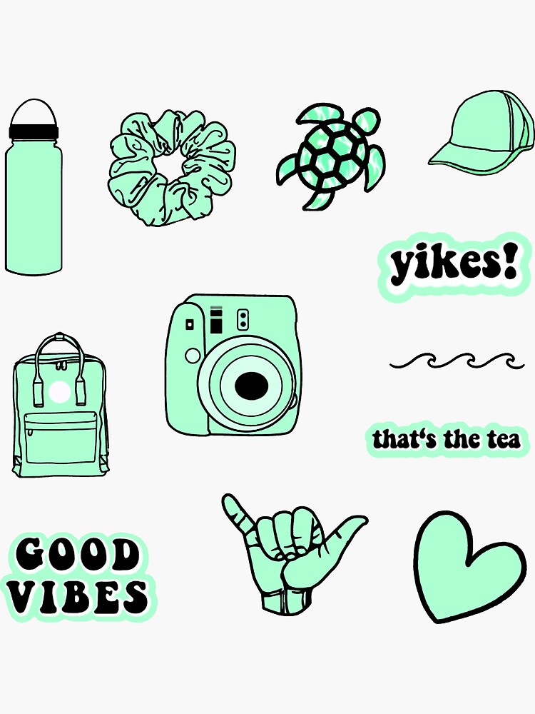 pastel green pack sticker by sifasunny redbubble