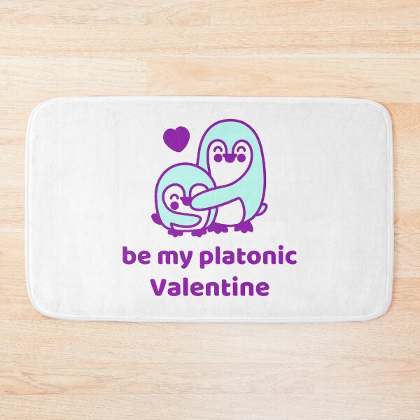 Item preview, Be My Platonic Valentine + Penguins (Purple/Aqua) designed and sold by JoyofFriendship.
