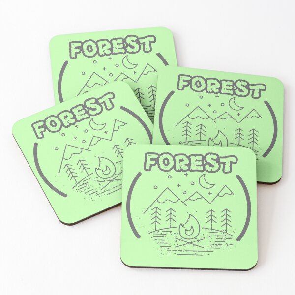 Item preview, Forest Campfire with Month and Snowy Night Mountains  designed and sold by IslandLakeTree.