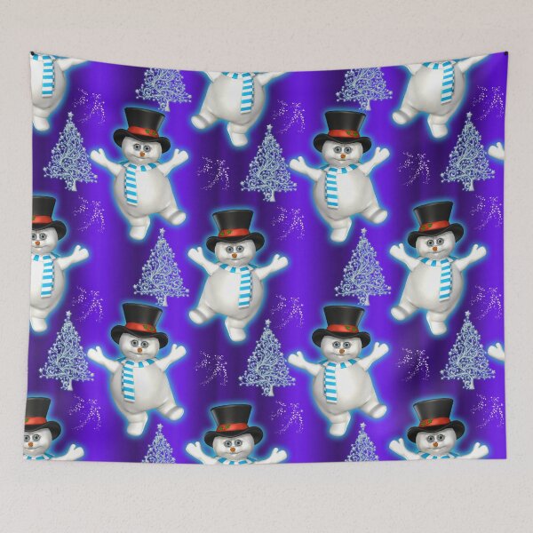 Item preview, Cute Blue Christmas Dancing Snowmen designed and sold by GraphicAllusion.