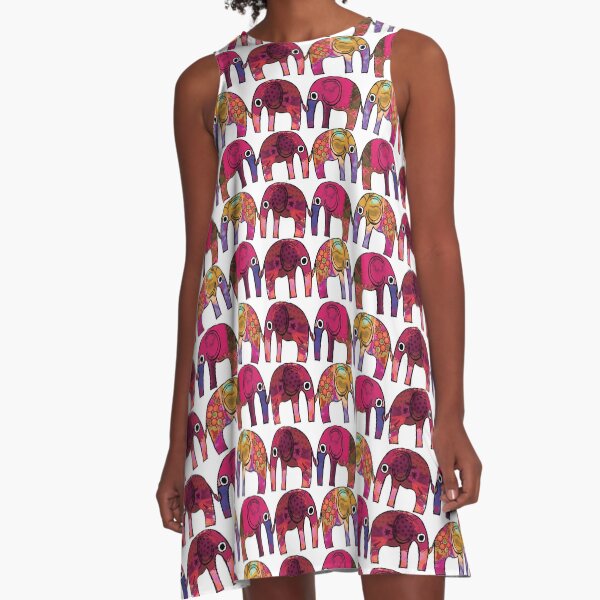 Patchwork elephant A-Line Dress