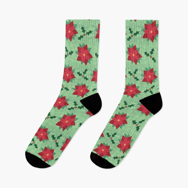 Item preview, Christmas Poinsettia and Holly Pattern designed and sold by karwilberevivalcollection.