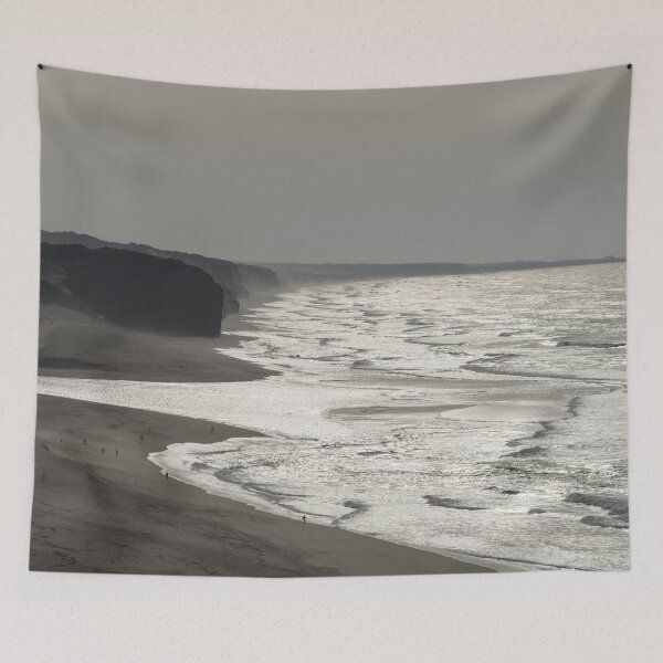 Item preview, Silver Coast - Misty Cliffs and Glossy Ocean at Foz do Arelho Portugal designed and sold by Georgia Mizuleva.