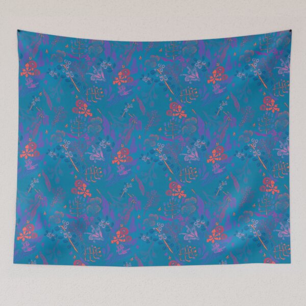 Item preview, Australian Native Flowers - psychedelic blue designed and sold by philippahays.