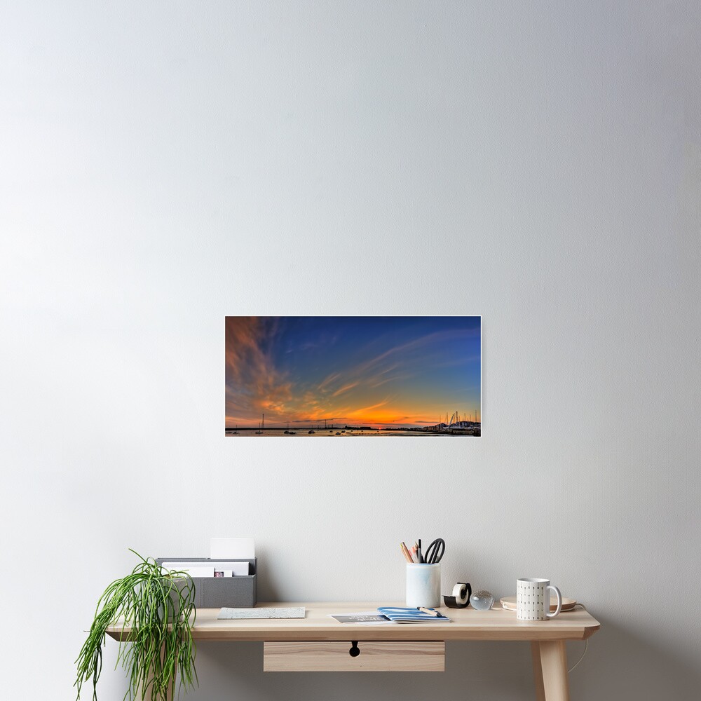 Sunset River Thames Grays Poster
