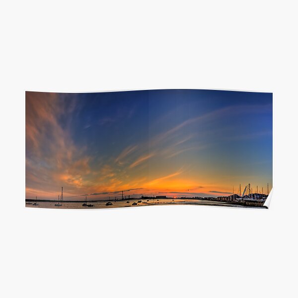 Sunset River Thames Grays Poster