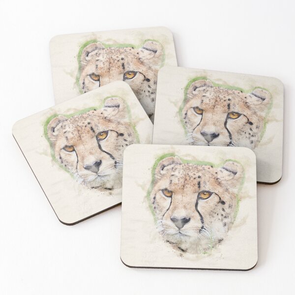 Item preview, Cheetah Face | Wildlife Watercolor Illustration designed and sold by DragonflyDes.