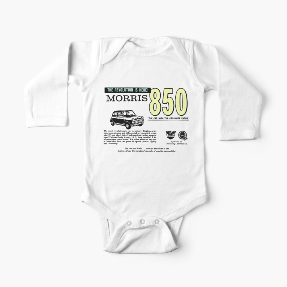 Morris 850 Austin Mini Baby One Piece By Throwbackm2 Redbubble